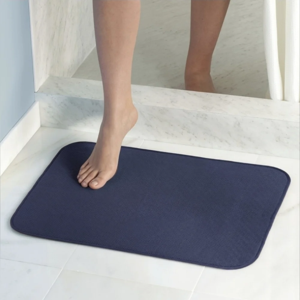 iDesign Navy Bath Mat